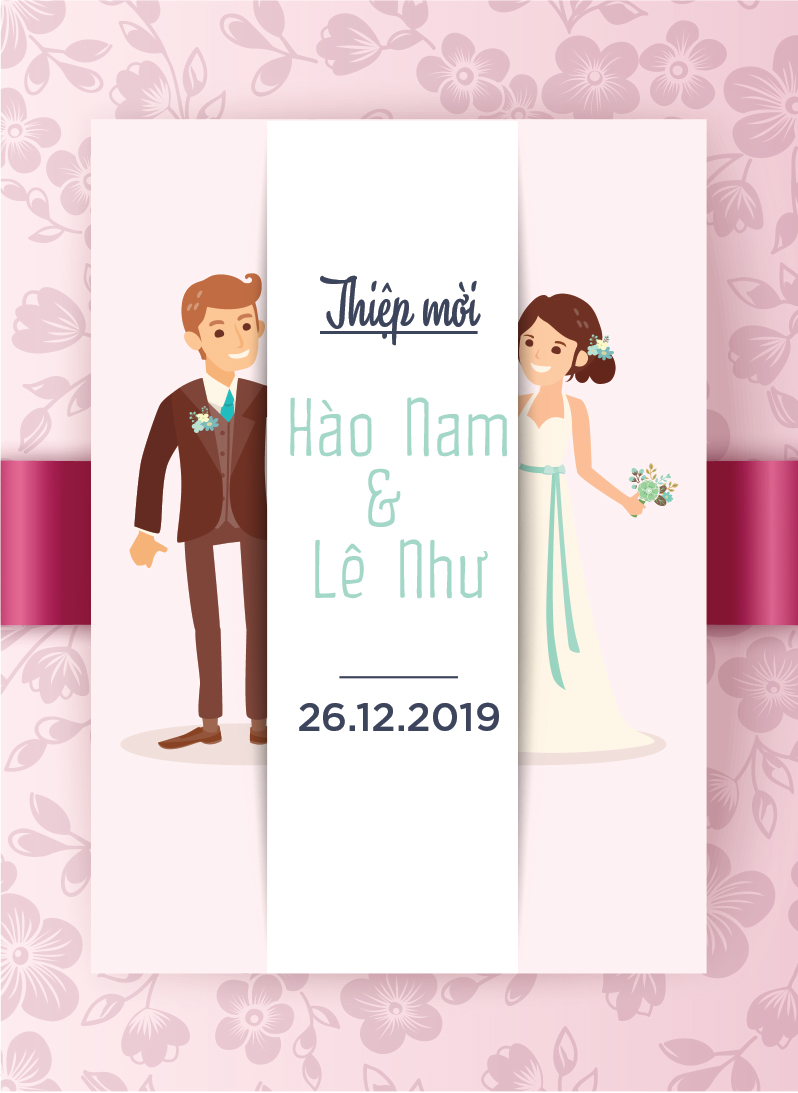 Thiệp cưới hiện đại Miền Bắc 13 x 18 K_3d